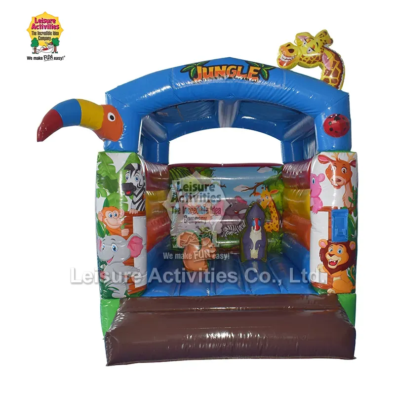 Mini Inflatable Bouncy Castle Jungle ທີ່ມີມຸງແລະການເພີ່ມຂຶ້ນຂອງສະຖານທີ່ຫຼິ້ນທີ່ມີຫົວຂໍ້ Mini Inflatable Bouncy Castle Jungle ທີ່ມີມຸງແລະການເພີ່ມຂຶ້ນຂອງສະຖານທີ່ຫຼິ້ນທີ່ມີຫົວຂໍ້