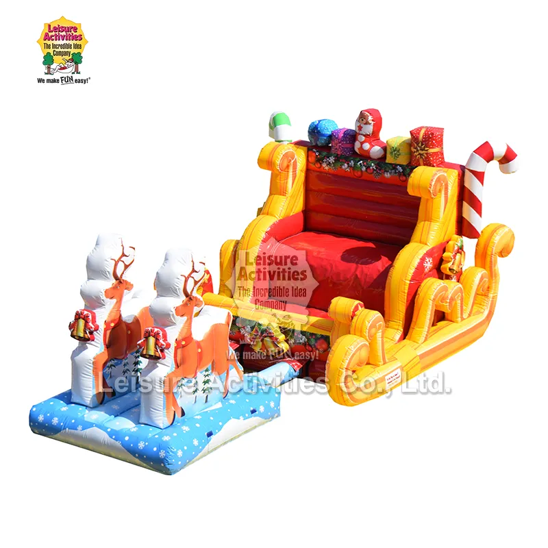 Inflatable Santa Sleigh Selfie ກັບ Reindeer