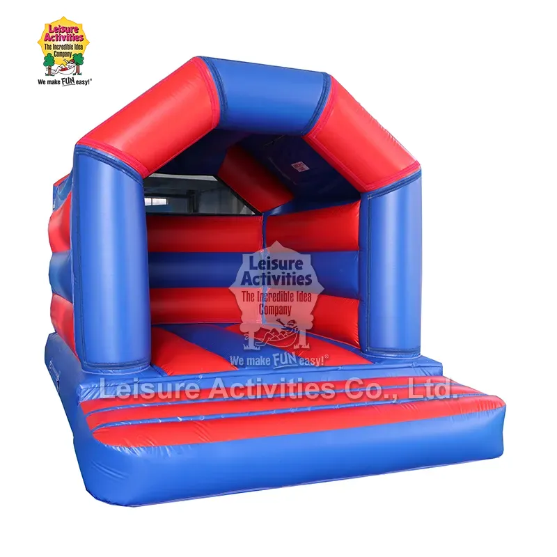 Mini Inflatable Bouncy Castle A Frame ສີແດງສີຟ້າທີ່ມີມຸງ