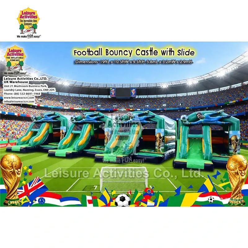 ຂະຫນາດນ້ອຍຫຼາຍ inflatable Football Bouncy Castles ມີສະໄລ້