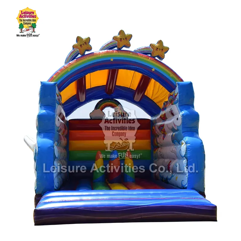 Super Inflatable Bouncy Castles Unicorn Rainbow
